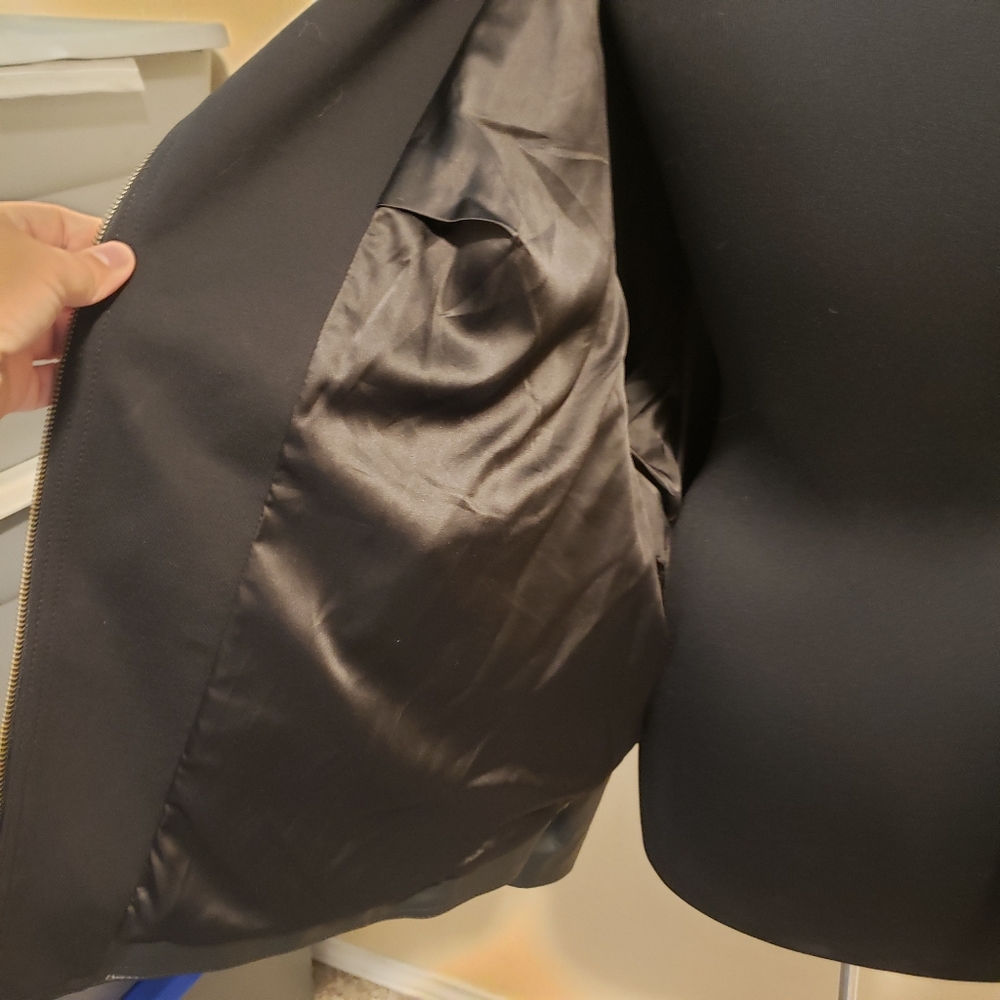 Torrid Jacket BLACK FAUX LEATHER & PONTE MOTO Size 6 or‎ 30 - Picture 8 of 11
